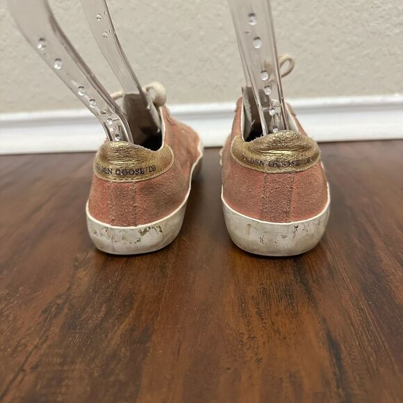 GOLDEN GOOSE Superstar Kids Low Top Sneakers in Peach / Gold Heel Tab - Picture 7 of 10